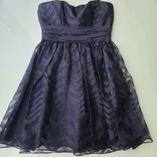 MXI Cocktail Dress Womens Size 3/4 Prom Wedding Purple Black Strapless