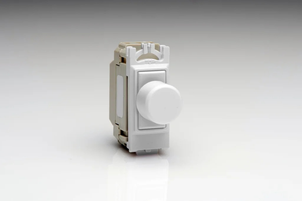 Modular Grid System White Intermediate Push Switch 6A Powergrid Module Varilight
