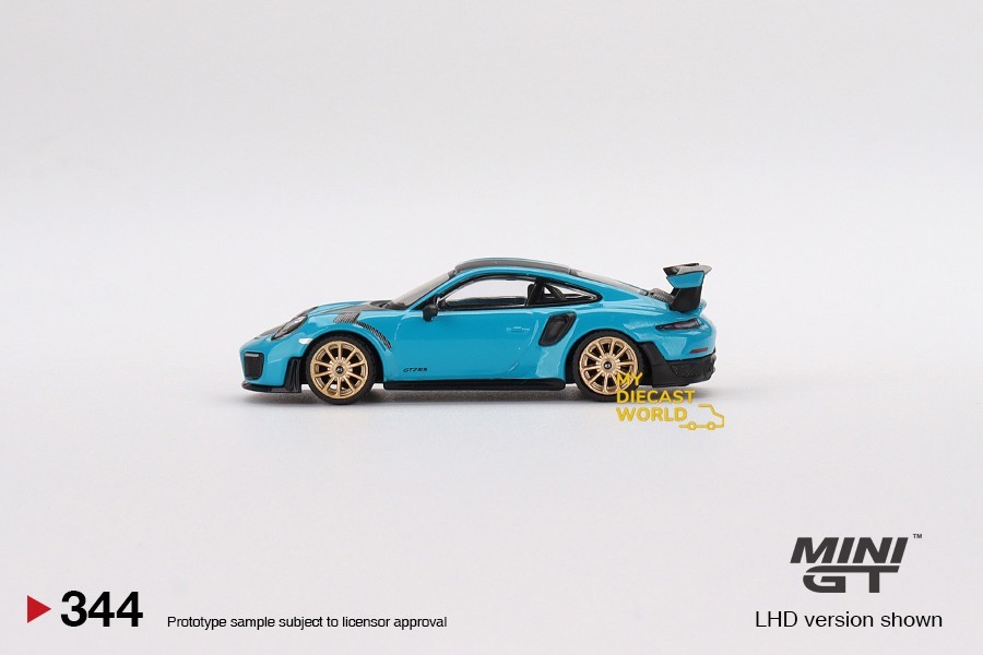 1/64 MINI GT #344 PORSCHE 911 GT2 RS WEISSACH PACKAGE MIAMI BLUE