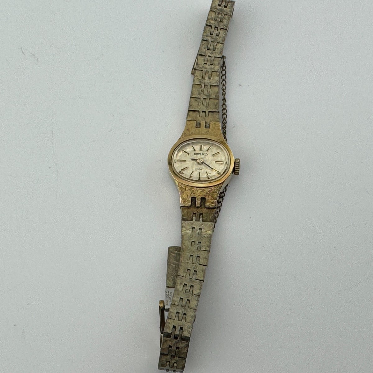 Vintage Seiko Watch 11-7619 Women Hand Winding Mechanical Gold
