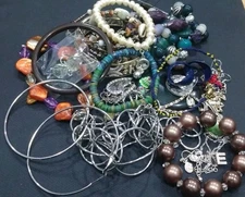 Jewelry Lot Vintage to Modern Mix 27 Pcs Wearable Colorfull Stones Acrylic Glass