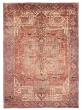 Vintage Geometric Area Rug 9'4" x 13'0" Traditional Hand-Knotted Wool Carpet