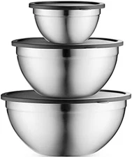 Stainless Steel Mixing Bowls with Airtight Lids