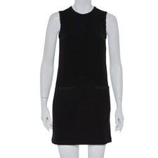 Dolce Gabbana Black Crepe Sleeveless Shift Dress S