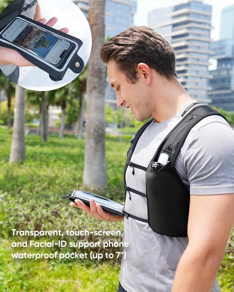 Chaleco de running ligero para hombre y mujer con botella blanda de 500 ml NUEVO. Foto 4 de 4