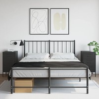 Nachttische 2Er Set Schwarz Stahl 36X39X68 Cm