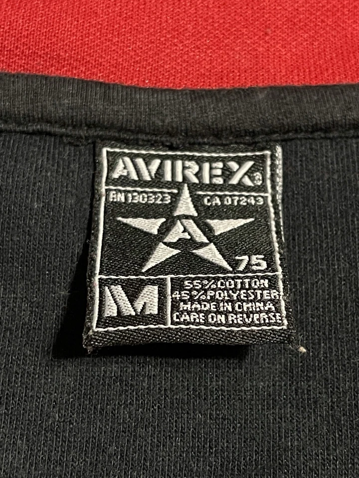 Avirex Men’s Track Jacket M Black Red Stripe Full Zip Single Stitch T41 - Image 3 of 4