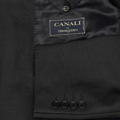 Canali Blazer Sport Coat Men 52R 42R Black Brown Wool Micro Check Blazer Italy