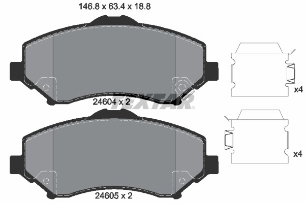 1X Textar 2460401 Bremsbelagsatz Scheibenbremse FüR Vw Fiat Chrysler Dodge Jeep-image
