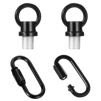 2 Set 1/8-IP Lighting Loops with Link Buckle Connectors for 1/8 in, Black