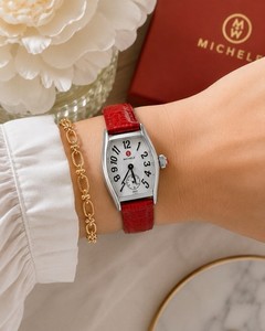 Michelle Coquette Retro Ladies Watch Pink Leather Band NEW BATTERY Michele Coquette Watch | eBay main image 3
