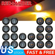 10x 34 Led Side Marker Lights Truck Trailer Round Bullet Light Amber Red Lamps 10x 34 Led Side Marker Lights Truck Trailer Round Bullet Light Amber Red Lamps