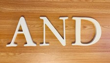 Pottery Barn Kids White Wooden Wall Letters "AND" 8  Nursery Woodland Decor