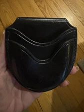 Don Hume  Black Leather Open Top  Chain Cuff Handcuff Case C305