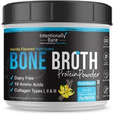 Bone Broth Protein Powder Vanilla - Grass Fed Protein Powder with Multi Colla...