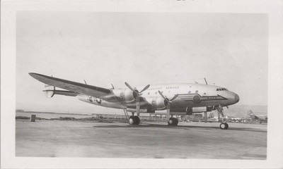 1952 Photo of Lockheed Constellation MATS Transport on Airfield