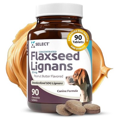 Concentrated Flaxseed Lignans for Dogs, 20mg 90 , Peanut Butter Flavored Chew...
