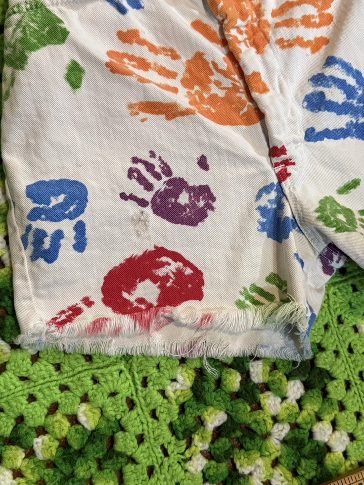 ¿De colección años 60-80? Oshkosh? Pantalones Cortos Estampados a Mano Coloridos Únicos Retro Coloridos Foto 3 de 4