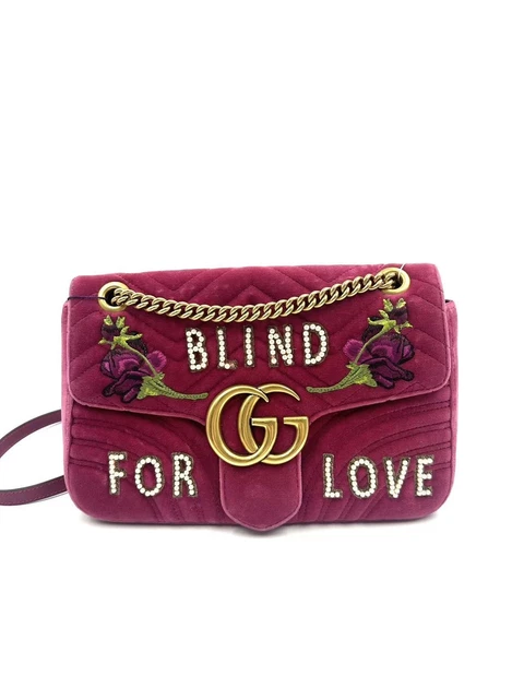 10.12.16 Gucci Velvet Matelasse Love Embroidered GG Marmont Shoulder Bag