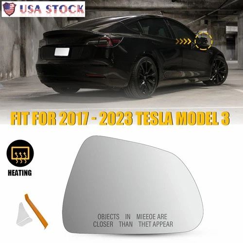 Mirror Glass Heated Right Passenger Side Power For 2017 2018-2023 Tesla Model 3