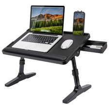 LapGear - Adjustable LapTop Bed Desk Fits up to 17" Laptop - Black