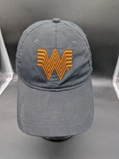 Whataburger Black Embroidered Cotton Strap Back Employee Crew Member Cook Hat
