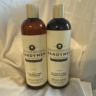 Dandymen Clarifying Shampoo AND Conditioner W/Tea Tree Oil TOBACCO VANILLA 12oz