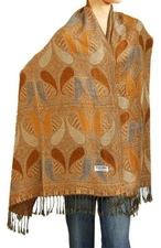 Women's Woven Pashmina Shawl Wrap Scarf 80" X 27" Gold