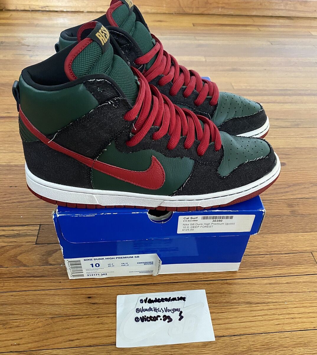 Nike Sb Dunk High Non Gucci RESN Denim 313171-362 2009 US10 Nike Sb Dunk High Non Gucci RESN Denim 313171-362 2009 US10