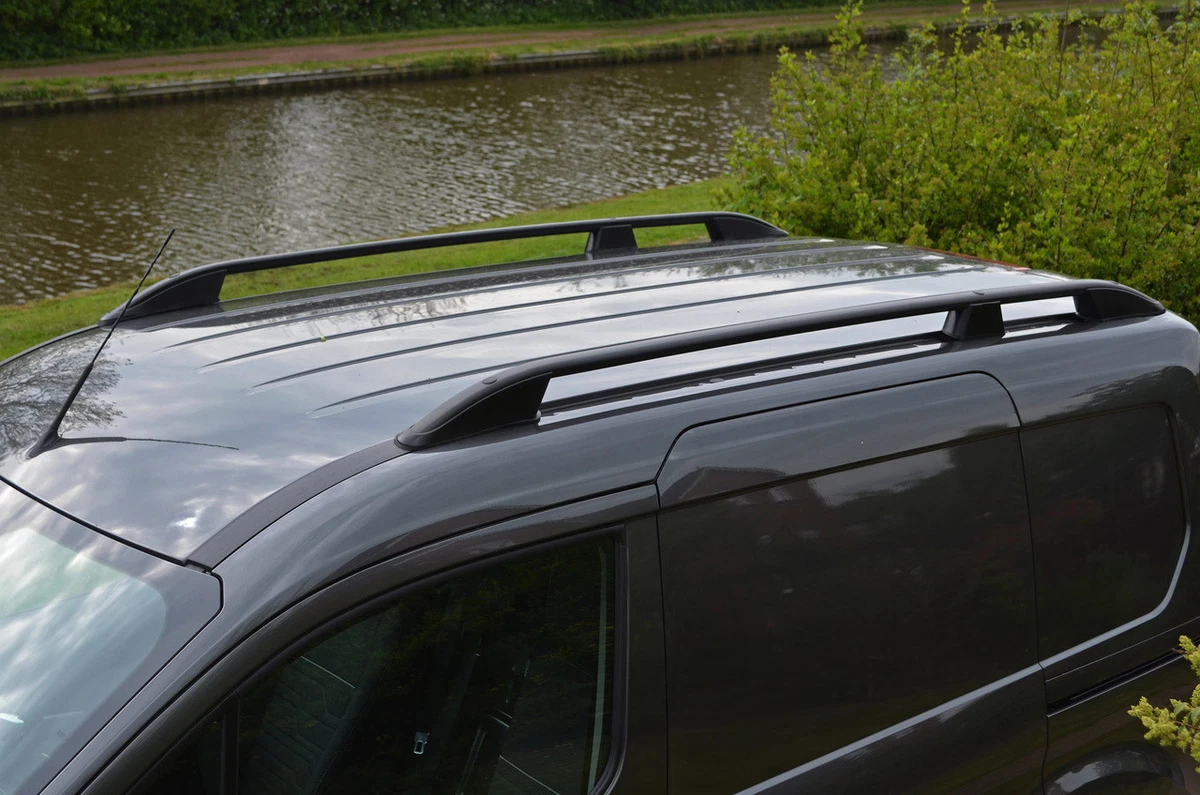 Black Aluminium Roof Rack Rails Side Bars To Fit L1 Ford Transit Connect 12
