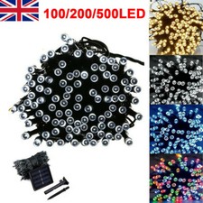 100 200 500 LEDs Fairy String Lights In/Outdoor Garden Christmas Decoration UK