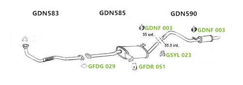 Auspuff Endtopf Endrohr für Nissan Terrano 2.7 R50 99-02 Diesel SUV GDN590 - Bild 1 von 4