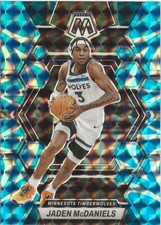 2022-23 Panini Mosaic Jaden McDaniels Blue Prizm SP #58 