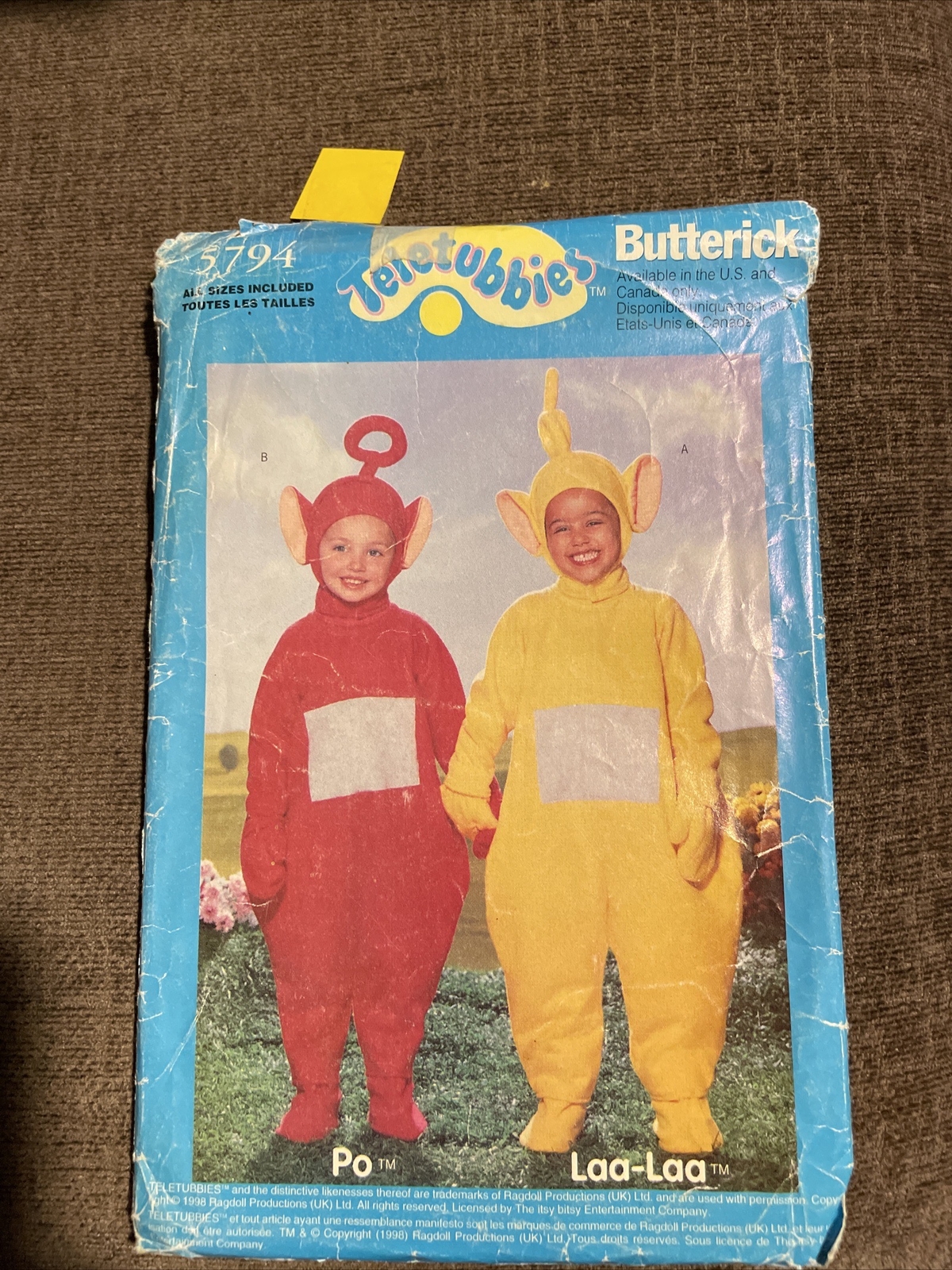 Butterick Costume Pattern Kids Teletubbie Pi& LaaLaa Sz 26x eBay