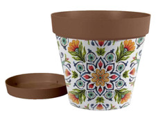 VASO PIANTE GRASSE FIORI SEMI VIVAI FIORIERA PLASTICA SOTTOVASO FLOREALE 18*16CM