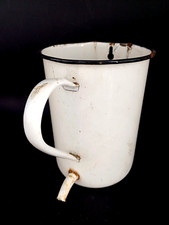 BROC EMAILLE BLANC POUR FLEURS DECO LAVEMENT POT EN EMAIL VINTAGE