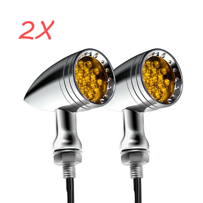 Motorrad Blinker Bullet Style Chrom - Halogen Universal Mit E-Prüfzeichen