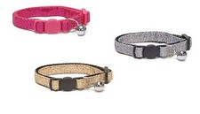 Sparkle Breakaway Cat Collars - 8 to 12inch - Pink Silver or Gold - Easy Fit