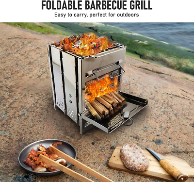 Forno Da Campeggio Con Pentola Fornello A Razzo BBQ Rocket Stove Acciaio Inox | Leroy Merlin - Foto 14