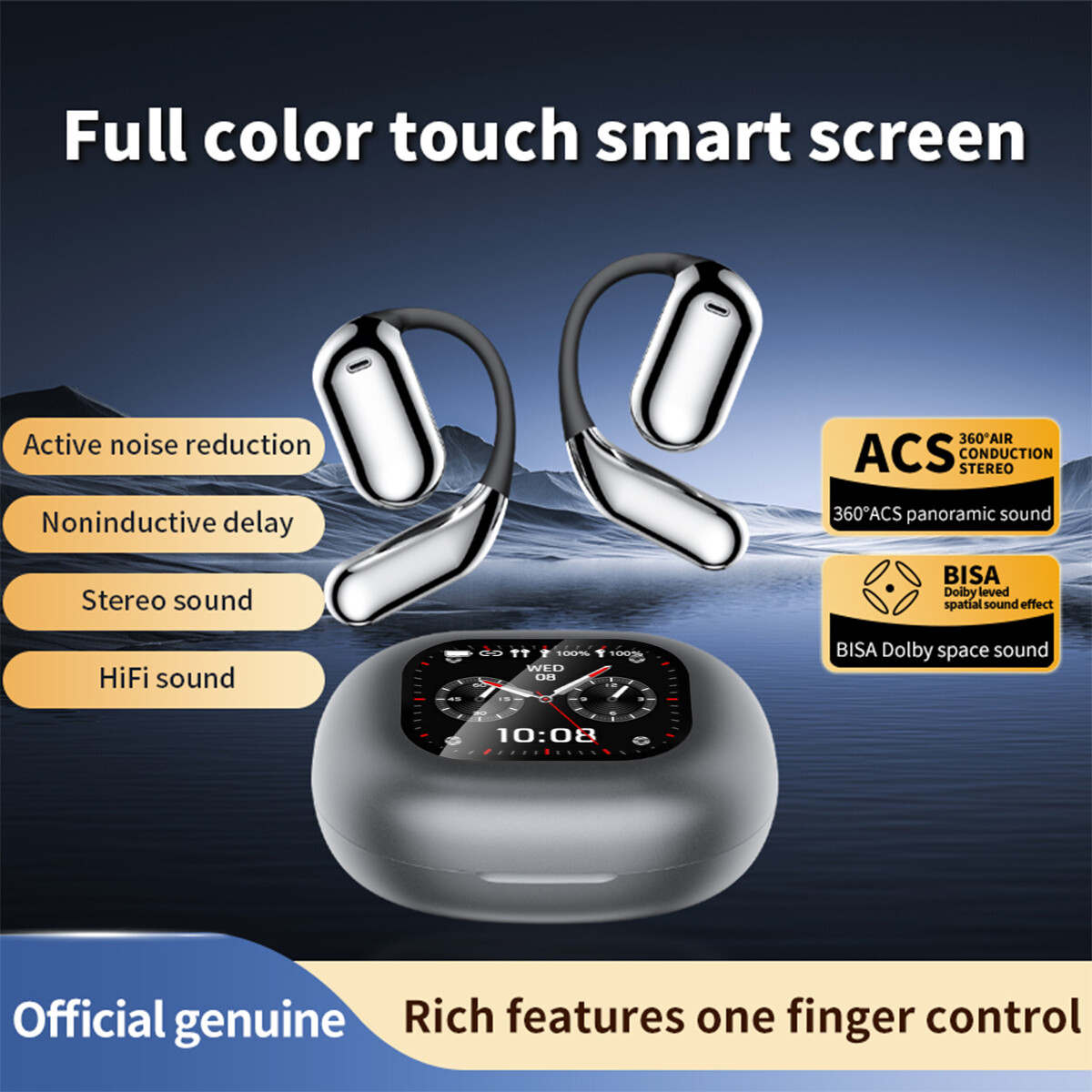 New Q16pro Open Ear Earphones Noise Cancelling Bluetooth 5.4 Wireless Earbuds