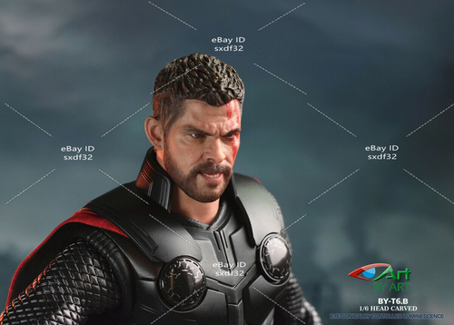 BY-ART BY-T6B 1:6 Thor Chris Hemsworth LED Eyes Head Sculpt F 12" Male HT Figure - Picture 4 of 9