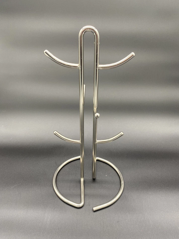 COLECCIÓN SIMPLICIDAD 6 GANCHOS ACERO TAZA TAZA ÁRBOL SOPORTE CROMO SATINADO 15”T X 7.5”W Foto 2 de 4