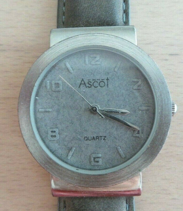 Montre bracelet homme ASCOT quartz VINTAGE 2005 cadran gris montre de collection classique
