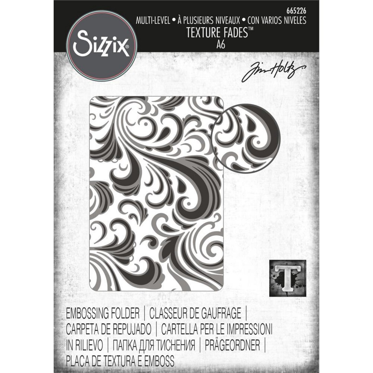 Sizzix/665226 Swirls Texture Fades Embossing Folder A6 3D 6