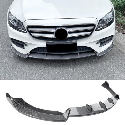 For Benz E-Class Sedan E300 Sport AMG E43 2017-2020 Carbon Look Front Spoiler