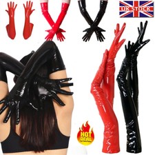 Womens Honour Shiny PVC Leather Long Gloves Opera Evening Party Clubwear Prop