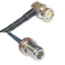 RFC195 BNC MALE ANGLE to N FEMALE BULKHEAD Coax RF Cable USA-Ship Lot