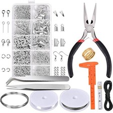 Jewelry Making Supplies Kit DIY Necklace Bracelet Repair Tools with Pliers Wires