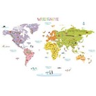 Wandsticker Kinderzimmer Wandtattoo Weltkarte Kontinente Länder Ozeane deutsch 