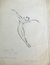 Lucienne Pageot-Rousseaux - Dessin original - Encre et crayon - Serge LIFAR